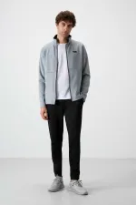 Tommylife Toptan Bran Standart Kalıp Scuba Basic Erkek Eşofman Takım 85199 Gri - Siyah