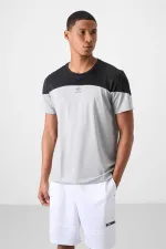 Tommylife Toptan O Yaka Standart Kalıp Aktif Spor Erkek T-Shirt 88386 Gri