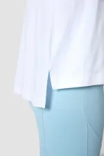 Tommylife Toptan O Yaka Oversize Basic Kadın T-Shirt 97285 Beyaz