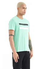 Tommylife Wholesale Donald Trump Crew Neck Standard Fit Printed Men's T-Shirt 88217 Aqua Green