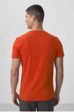 Tommylife Wholesale V-Neck Standard Fit Basic Men's T-Shirt 87912 Orange