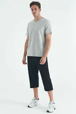 T-shirt basique Tommylife à col rond et coupe standard pour homme, gris clair chiné, référence 87911