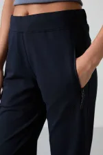 Bas de survêtement Tommylife bleu marine avec poche zippée, coupe confortable, coupe classique, pour femme - 94195