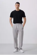 Pantalon palazzo pour homme Tommylife Wholesale, coupe standard, surface texturée, référence 82171, couleur pierre