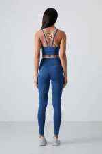 Tommylife Toptan Yüksek Bel Dar Paça Kadın Büstiyer Tayt Takım 95333 Parlament