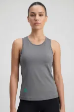 Débardeur de sport Tommylife pour femme, gris foncé, coupe standard, dos croisé - 97296