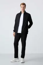 Tommylife Wholesale Casual Fit Basic Men's Tracksuit Set 85260 Black
