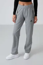Pantalon de survêtement Tommylife pour femme, gris chiné, avec poches zippées, coupe confortable et jambes classiques - 94195
