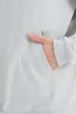 Sweat-shirt homme Tommylife en gros, orné de pierres, col montant, demi-zip et poches - 88278