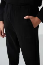 Ensemble de survêtement en polaire à col montant Tommylife Wholesale Serverer Boy, noir, référence 11218