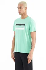 Tommylife Wholesale Donald Trump Crew Neck Standard Fit Printed Men's T-Shirt 88217 Aqua Green