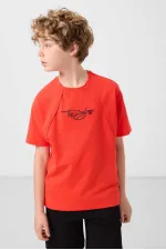 Tommylife Toptan Pamuklu Yumuşak Dokulu Oversize Fit Baskılı Erkek Çocuk T-Shirt 11285 Fiesta