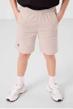 Ensemble short chino garçon Tommylife en coton tissé léger et extensible, coupe oversize, couleur noir et pierre, réf. 11277