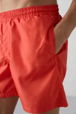 Tommylife Toptan Oranj Belden Lastikli Standart Kalıp Erkek Deniz Şortu - 81237