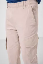 Tommylife Wholesale Standard Fit Woven Lightweight Stretch Chino Boys' Trousers 11271 Stone