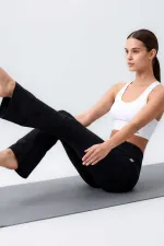 Leggings de sport évasés pour femmes Tommylife, noirs, souples et taille haute, en vente en gros - 94686 Leggings de sport évasés pour femmes Tommylife, noirs, souples et taille haute, en vente en gros - 94686