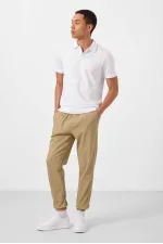 Tommylife Toptan Standart Fit Dokuma Hafif Esnek Chino Erkek Pantolon 82176 Koyu Bej