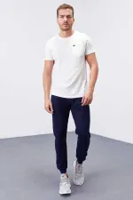 Tommylife Toptan İndigo Fermuar Cepli Dar Kalıp Jogger Erkek Eşofman Alt - 84343