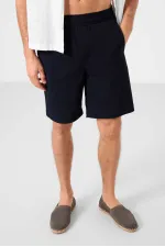 Short chino extensible léger, coupe standard, en denim bleu marine Tommylife Wholesale 81289