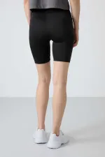 Tommylife Toptan Yüksek Bel Biker Kadın Tayt 91012 Siyah