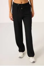 Ensemble tunique de survêtement à capuche oversize pour femme Tommylife, texture douce, vente en gros - 95348 Noir