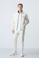 Tommylife Toptan Hugo Rahat Kalıp Jogger Erkek Eşofman Takım 85198 Bej