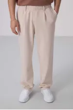 Tommylife Toptan Yüzeyi Dokulu Rahat Form Palazzo Erkek Pantolon 82163 Bej
