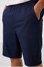 Short chino extensible léger, coupe standard, tissé, Tommylife Wholesale, bleu marine, référence 81293