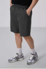 Short chino extensible léger, coupe standard, tissé, Tommylife Wholesale 81290 Anthracite