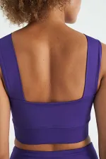 Bustier Tommylife pour femme, coupe ajustée, imprimé logo violet foncé - 97259