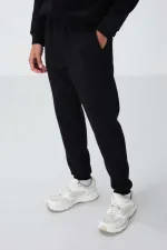 Tommylife Toptan Rahat Kalıp Basic Erkek Eşofman Takım 85265 Siyah