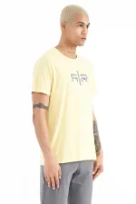 Tommylife Wholesale Boris Crew Neck Standard Fit Printed Men's T-Shirt 88206 Yellow