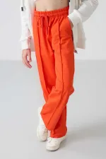Pantalon de survêtement Tommylife Wholesale pour filles de 7 à 15 ans, coupe standard, jambes larges, référence 75144, orange.