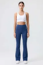 Leggings de sport évasés pour femmes Tommylife Wholesale Parliament, taille haute flexible - 94686 Leggings de sport évasés pour femmes Tommylife Wholesale Parliament, taille haute flexible - 94686