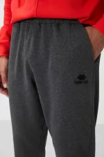 Tommylife Toptan Antrasit Melanj Klasik Cepli Standart Kalıp Manşetli Erkek Eşofman Alt - 84652