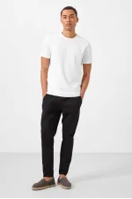 Tommylife Wholesale Standard Fit Woven Lightweight Stretch Chino Men's Trousers 82179 Black