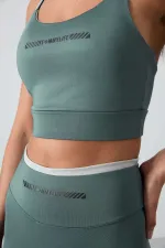 Ensemble bustier et legging taille haute slim fit Tommylife pour femme, vert menthe, réf. 95333