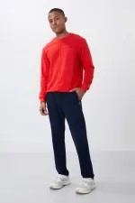 Tommylife Toptan Dar Kalıp Klasik Paça Erkek Eşofman Alt 84669 İndigo