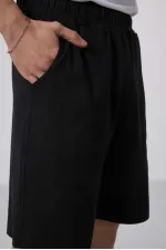 Short chino extensible léger, coupe standard, tissé, Tommylife Wholesale 81290 Noir