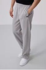 Pantalon palazzo pour homme Tommylife Wholesale, coupe standard, surface texturée, référence 82171, couleur pierre