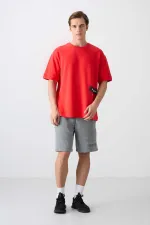 Tommylife Wholesale Crew Neck Oversize Printed Men's T-Shirt 88322 Fiesta