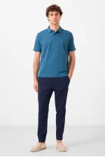 Pantalon chino extensible léger, coupe standard, tissé, Tommylife Wholesale, bleu marine, référence 82179