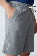 Tommylife Toptan Comfort Fit Basic Erkek Şort 81278 Gri Melanj