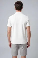T-shirt polo homme Tommylife Wholesale blanc cassé, confortable et doux au toucher - 88496