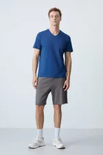 Tommylife Toptan Comfort Fit Basic Erkek Şort 81275 Koyu Gri