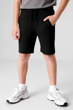 Tommlife Wholesale Black Standard Fit Basic Performance Boys Shorts - 11303