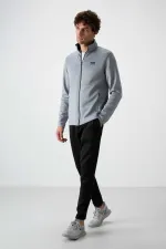 Tommylife Toptan Bran Standart Kalıp Scuba Basic Erkek Eşofman Takım 85199 Gri - Siyah