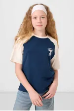 Tommylife Wholesale Crew Neck Cotton Printed Oversize Fit Girls' T-Shirt 75179 Parliament