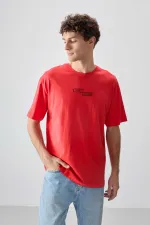Tommylife Toptan O Yaka Oversize Baskılı Erkek T-Shirt 88361 Fiesta
