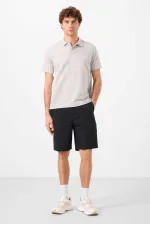 Short chino extensible léger, coupe standard, tissé, Tommylife Wholesale, noir, référence 81291